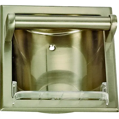 Soap Holder and Grab Bar, Recessed Mounting, Plastic Roller/Zinc, Brushed Nickel Finish Soap Holder and Grab Bar, Recessed Mounting, Plastic Roller/Zinc, Brushed Nickel Finish