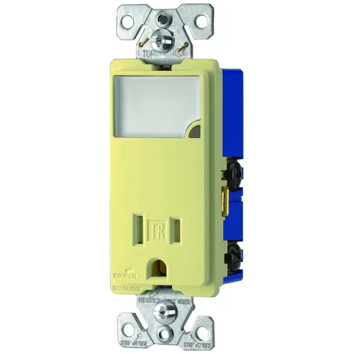 LED Wall Box Nightlight Combination, 1 -Pole, 15 A, 125 V, Ivory LED Wall Box Nightlight Combination, 1 -Pole, 15 A, 125 V, Ivory