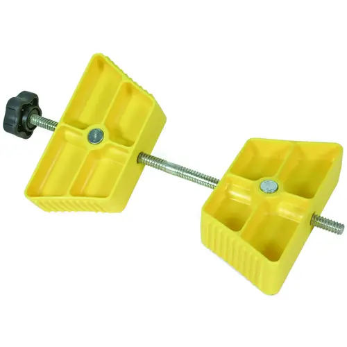 Wheel Stop Chock, Plastic, Yellow, For: 26 to 30 in Dia Tires with Spacing of 3-1/2 to 5-1/2 in Wheel Stop Chock, Plastic, Yellow, For: 26 to 30 in Dia Tires with Spacing of 3-1/2 to 5-1/2 in