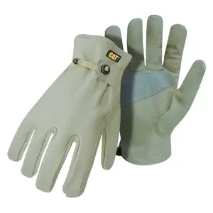 CAT CAT012110L 012110L Driver Gloves, Men's, L, Keystone Thumb, Ball and Tape Cuff, Cowhide Leather, Tan Pair