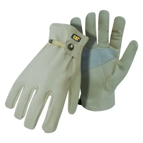 012110L Driver Gloves, Men's, L, Keystone Thumb, Ball and Tape Cuff, Cowhide Leather, Tan Pair