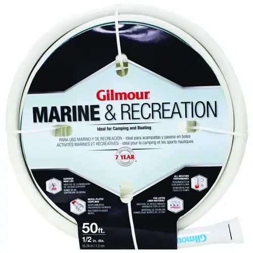 Safe Hose, 1/2 in ID, 50 ft L, White Safe Hose, 1/2 in ID, 50 ft L, White