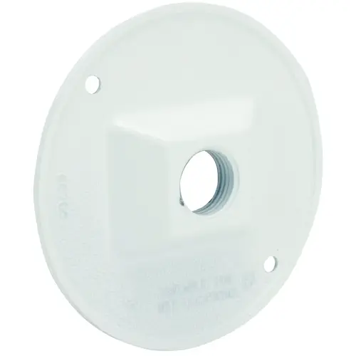 Cluster Cover, 4-1/8 in Dia, 4-1/8 in W, Round, Metal, White, Powder-Coated