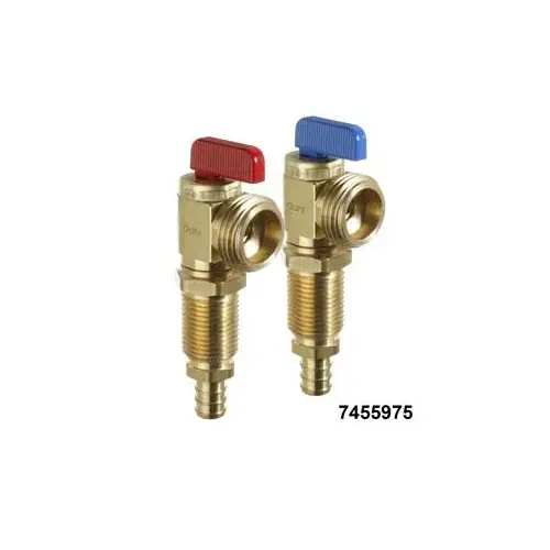 mini-ball Washing Machine Outlet Box Valve, Angled, Brass