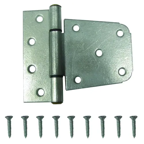 Gate Hinge, Galvanized Steel, Galvanized, Fixed Pin, 180 deg Range of Motion, 46 (Pair) lb Gate Hinge, Galvanized Steel, Galvanized, Fixed Pin, 180 deg Range of Motion, 46 (Pair) lb
