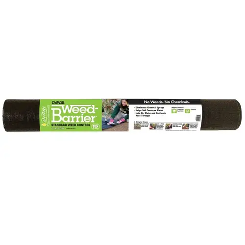 Weed Barrier, 100 ft L, 3 ft W, Polypropylene, Black Weed Barrier, 100 ft L, 3 ft W, Polypropylene, Black