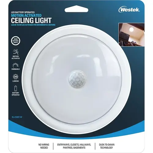 Ceiling Light, C Battery, LED Lamp, 200 Lumens, White