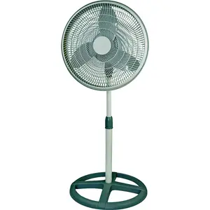 Camair PF160 Oscillating Pedestal Fan, 120 deg Sweep, 16 in Dia Blade, 5-Blade, Black