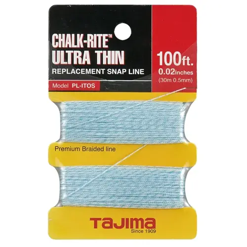 Chalk-Rite 100 Ft. Braided Nylon Ultra Thin Chalk Line White