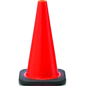 JBC RS45015C Revolution RS Traffic Safety Cone, 18 in H Cone, PVC Cone, Fluorescent Orange Cone