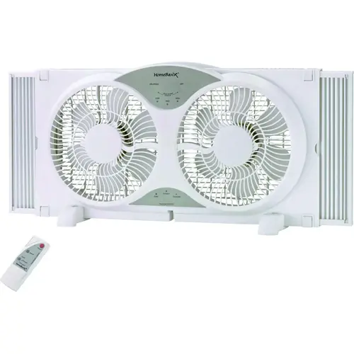Reversible Window Fan, 120 V, 9 in Dia Blade, 12-Blade, 3-Speed, Touch Panel and Remote Control White