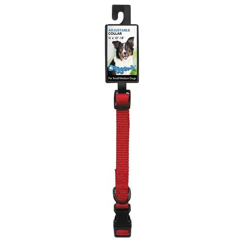 Adjustable Collar, 12 to 18 in L Collar, 5/8 in W Collar, Red Adjustable Collar, 12 to 18 in L Collar, 5/8 in W Collar, Red