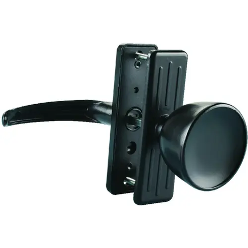 Knob Latch, Zinc, Black, 5/8 to 1-1/2 in Thick Door, 1 in Backset Knob Latch, Zinc, Black, 5/8 to 1-1/2 in Thick Door, 1 in Backset
