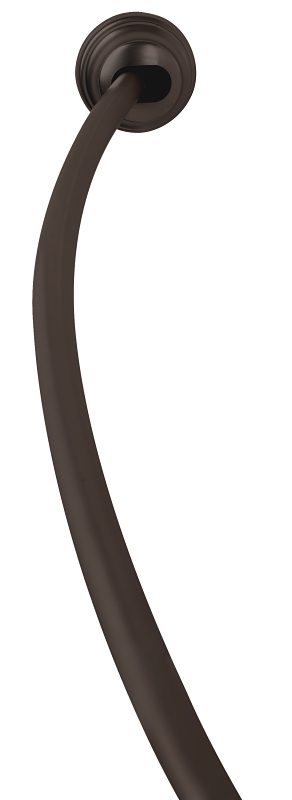 Zenna Home 35635ALHBL Single Curve Shower Rod, 50 to 72 in L Adjustable, 1 in Dia Rod, Aluminum Bronze