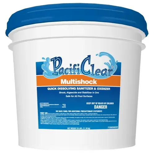PacifiClear Multi-Shock Pool Chemical, 25 lb Pail, Granular PacifiClear Multi-Shock Pool Chemical, 25 lb Pail, Granular