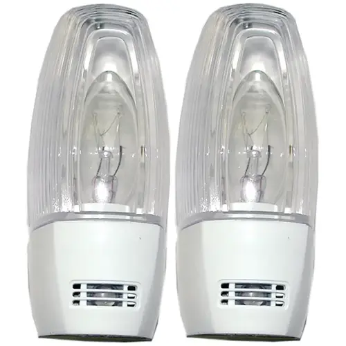 Photoelectric Night Light, 4 W, 2-Lamp, Incandescent Lamp, White - pack of 2