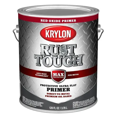 Rust Tough Primer, Ultra Flat, Red Oxide/Rusty Metal, 1 gal - pack of 4