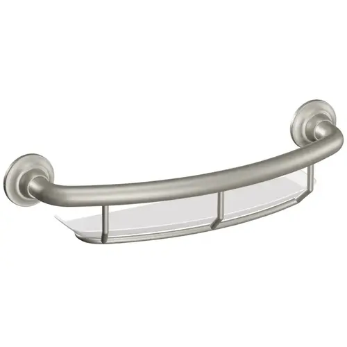 Grab Bar, 16 in L Bar, 250 lb, Stainless Steel, Brushed Nickel Grab Bar, 16 in L Bar, 250 lb, Stainless Steel, Brushed Nickel