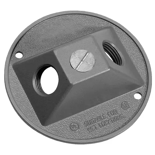 Lampholder Cover, 4-1/2 in Dia, Round, Metal, Gray, Powder-Coated