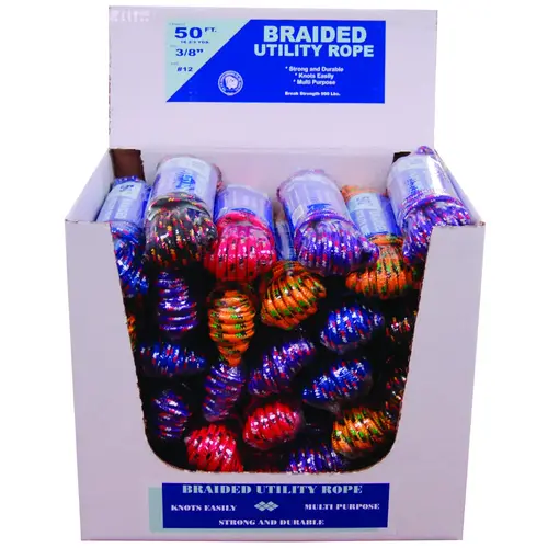 Utility Rope Display, 3/8 in Dia, 50 ft L, Polypropylene - pack of 30