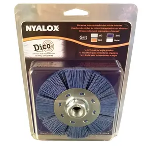 Dico 7200079 Wheel Brush, 4-1/2 in Dia, 5/8-11 Arbor/Shank, Nyalox Bristle Blue