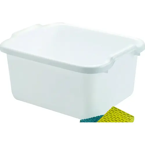 2970ARWHT Dish Pan, 15.6 qt Volume, 7.8 in L, 15.23 in W, 12-15/32 in H, Plastic, White