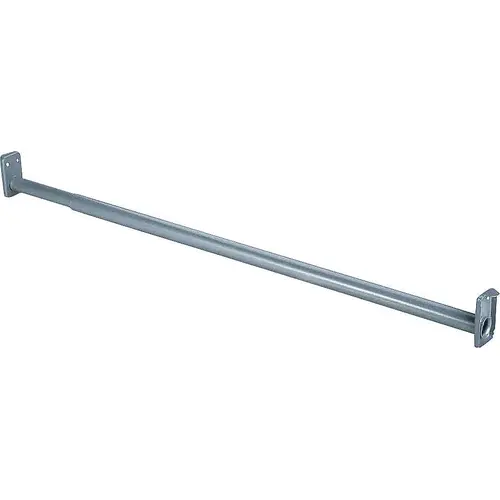 Adjustable Closet Rod, 96 to 150 in L, Steel, Silver