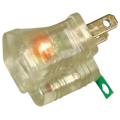 Adapter with Light, 1 -Outlet, Clear
