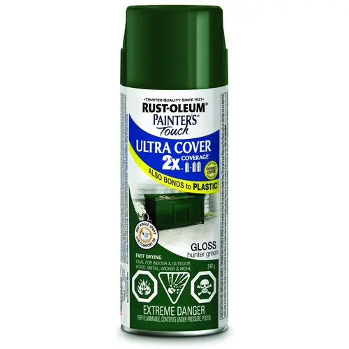 PAINTER'S Touch Spray Paint, Gloss, Hunter Green, 340 g, Aerosol Can - pack of 6 PAINTER'S Touch Spray Paint, Gloss, Hunter Green, 340 g, Aerosol Can - pack of 6