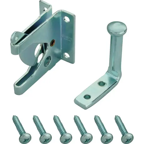 Gate Latch, 3/8 in Bolt Head, 2 in L Bolt, Steel, Zinc Zinc-Plated Gate Latch, 3/8 in Bolt Head, 2 in L Bolt, Steel, Zinc Zinc-Plated
