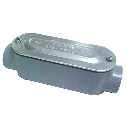 Conduit Body, 1 -Hub, 1 in Hub, Threaded, Aluminum, Gray Conduit Body, 1 -Hub, 1 in Hub, Threaded, Aluminum, Gray