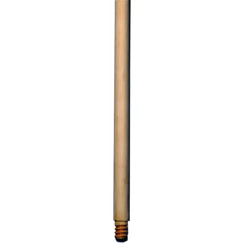 Broom Handle, 15/16 in Dia, 54 in L, Threaded, Wood Sanded