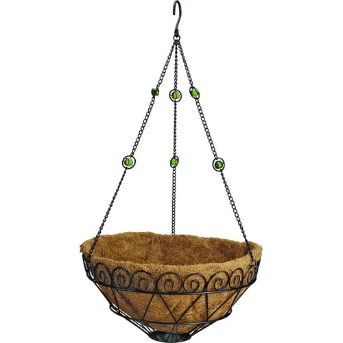 Hanging Planter with Coconut Fiber Liner, Circle, 22 lb Capacity, Natural Coconut/Steel - pack of 6 Hanging Planter with Coconut Fiber Liner, Circle, 22 lb Capacity, Natural Coconut/Steel - pack of 6