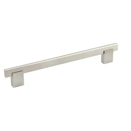 Cabinet Pull, 8-13/16 in L Handle, 1-11/32 in Projection, Aluminum/Metal, Brushed Nickel Cabinet Pull, 8-13/16 in L Handle, 1-11/32 in Projection, Aluminum/Metal, Brushed Nickel