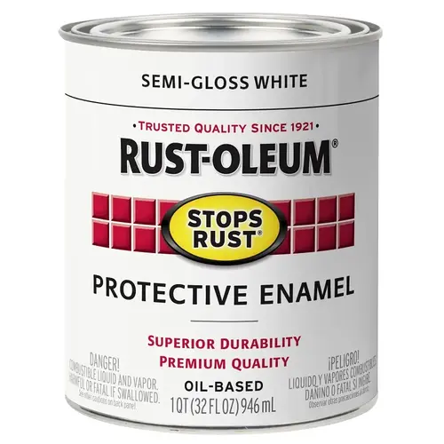 Stops Rust Protective Enamel Paint, Semi-Gloss, White, 1 qt Stops Rust Protective Enamel Paint, Semi-Gloss, White, 1 qt