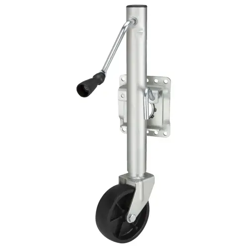 Trailer Jack, 1000 lb Lifting, 22-3/4 in Max Lift H, Spiral Lifting, 16-1/2 to 26-1/2 in OAH, Steel Silver Trailer Jack, 1000 lb Lifting, 22-3/4 in Max Lift H, Spiral Lifting, 16-1/2 to 26-1/2 in OAH, Steel Silver