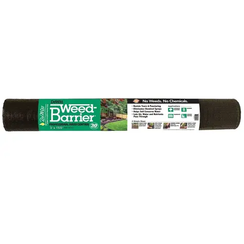 DeWitt Weed Control, 150 ft L, 3 ft W, Polypropylene, Black DeWitt Weed Control, 150 ft L, 3 ft W, Polypropylene, Black