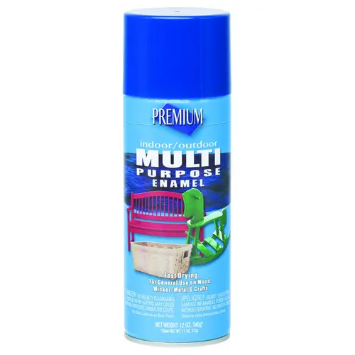 Enamel Spray Paint, Gloss, Royal Blue, 12 oz, Aerosol Can