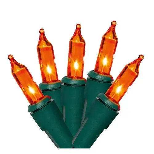 Light Set, 100-Lamp, Incandescent Lamp, Amber Lamp, 21 ft L Light Set, 100-Lamp, Incandescent Lamp, Amber Lamp, 21 ft L