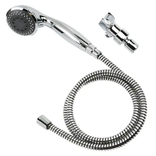 Hand-Held Shower Head, 1.75 (6.6) 80 gpm (L/MIN) psi, 1/2-14 NPT Connection, Threaded, PVC, Chrome Hand-Held Shower Head, 1.75 (6.6) 80 gpm (L/MIN) psi, 1/2-14 NPT Connection, Threaded, PVC, Chrome