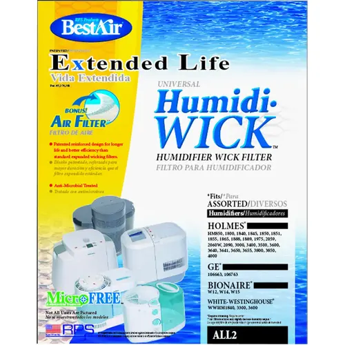 ALL-2-PDQ-3 Universal Humidifier Filter, 10-1/2 in L, 7-3/4 in W, Aluminum Filter Media ALL-2-PDQ-3 Universal Humidifier Filter, 10-1/2 in L, 7-3/4 in W, Aluminum Filter Media