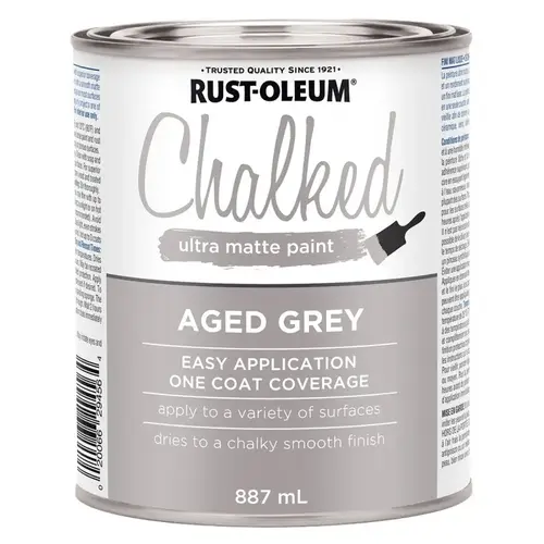 Chalked Paint, Ultra Matte, Aged Gray, 30 oz, Pint Chalked Paint, Ultra Matte, Aged Gray, 30 oz, Pint