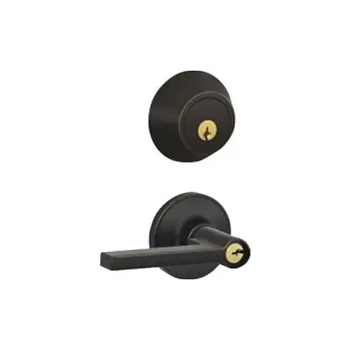 Deadbolt Lock Combo, Grade 3 Grade, Lever Handle, Keyed Key, Aged Bronze, 2-3/8, 2-3/4 in Backset Deadbolt Lock Combo, Grade 3 Grade, Lever Handle, Keyed Key, Aged Bronze, 2-3/8, 2-3/4 in Backset