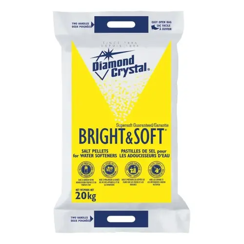 Water Softener Salt, 20 kg Bag, Solid, Slight Halogen White