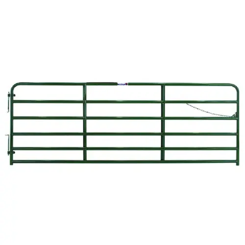 Bull Gate, 10 ft W Gate, 52 in H Gate, Steel Frame, Red