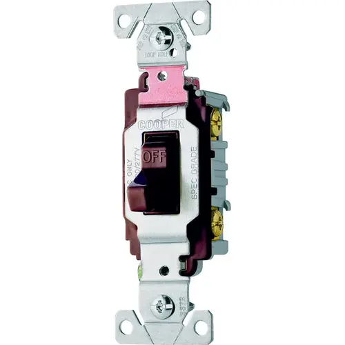 Toggle Switch, 20 A, 120/277 V, Screw Terminal, Nylon Housing Material, Black Toggle Switch, 20 A, 120/277 V, Screw Terminal, Nylon Housing Material, Black