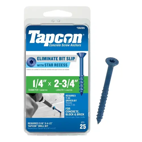 SCREW ANCHOR PFH 1/4X2-3/4IN - pack of 25 SCREW ANCHOR PFH 1/4X2-3/4IN - pack of 25