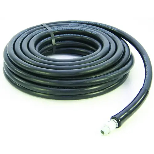 Pressure Washer Hose Assembly, 50 ft L, NPT Male x Male Swivel, Rubber, Black Pressure Washer Hose Assembly, 50 ft L, NPT Male x Male Swivel, Rubber, Black