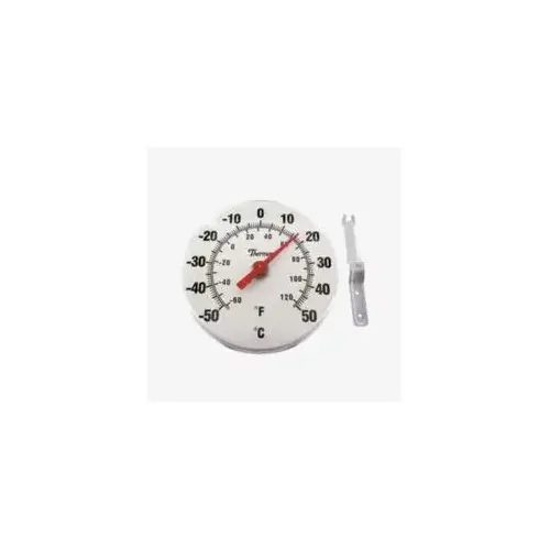 Thermometer, -60 to 120 deg F, Plastic Casing, White Casing