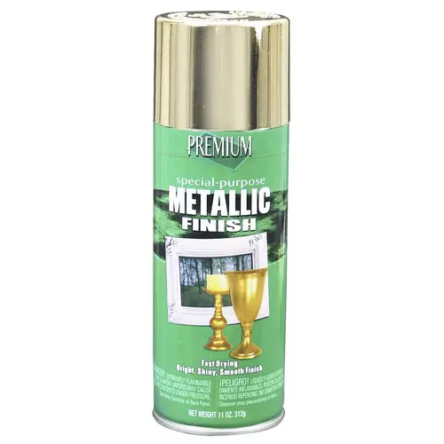 Metallic Spray Paint, Metallic, Gold, 11 oz, Aerosol Can